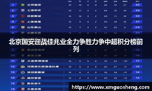 北京国安迎战佳兆业全力争胜力争中超积分榜前列